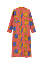 DRESSES/JUMPSUITS Long Kurta in Big Flower Old Pink Lisa Corti