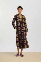 DRESSES/JUMPSUITS Radha Caftan in Suiko Flower Black Lisa Corti