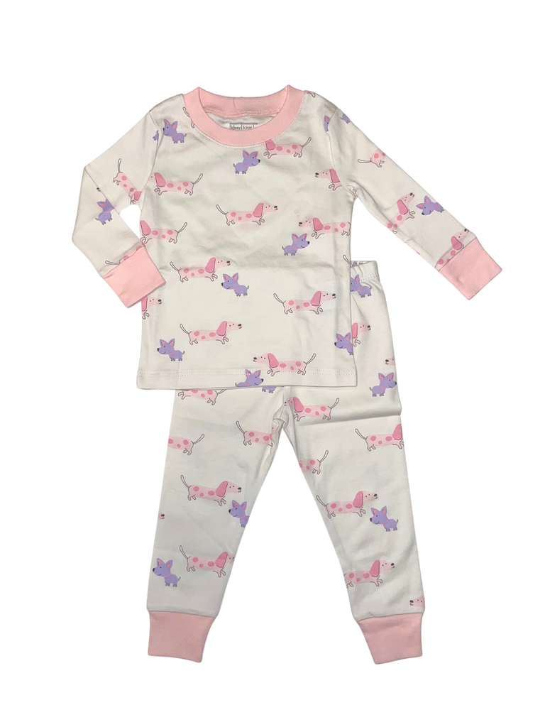 CHILDREN'S APPAREL Puppy Fun Pajama Set in Pink Kissy Kissy