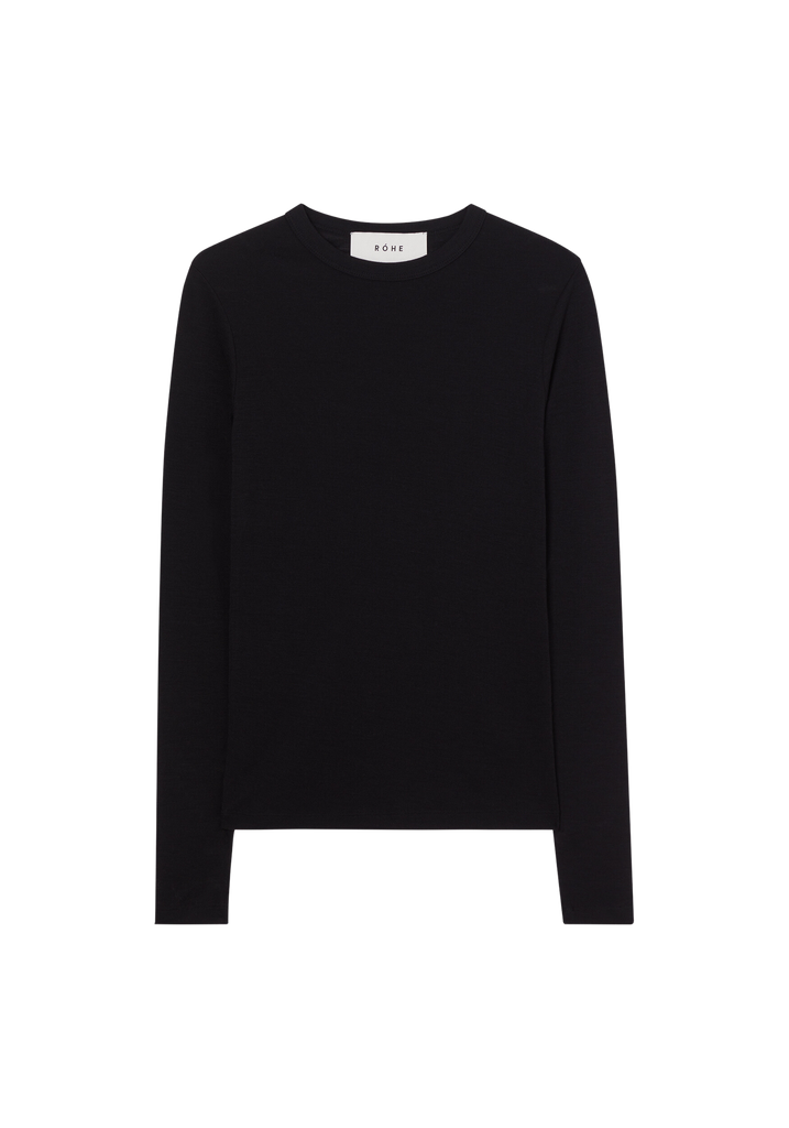 Tops Róhe Merino Long Sleeve in Noir Rohe