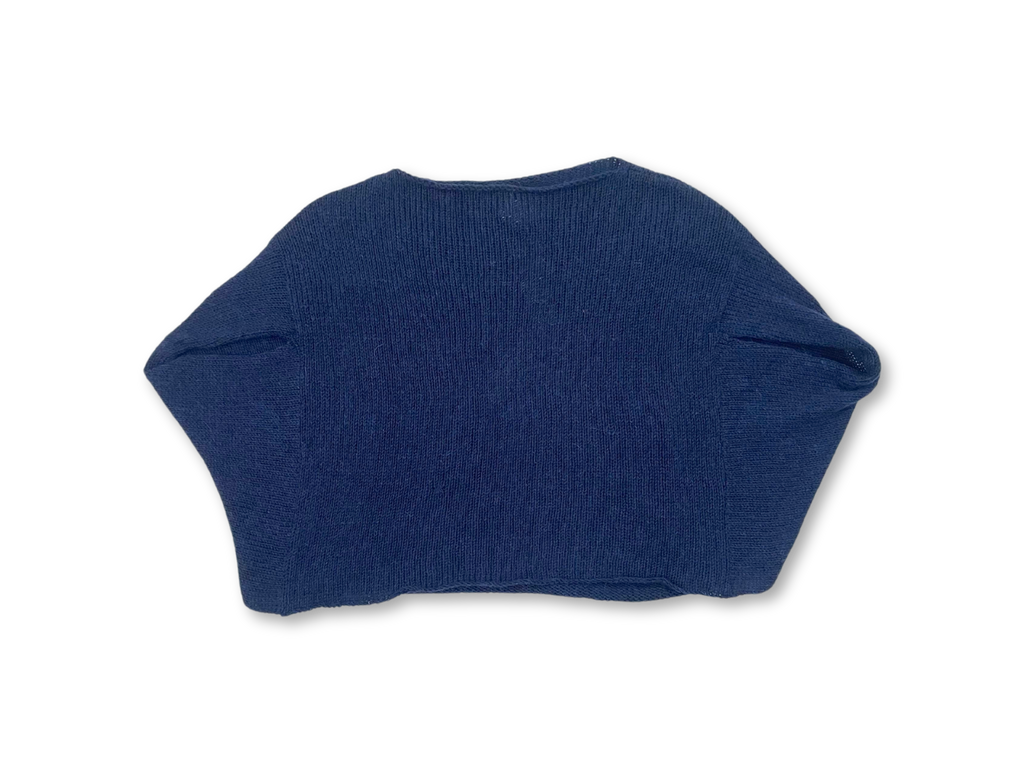SWEATERS Cotton Sweater in Navy Louiza Babouryan