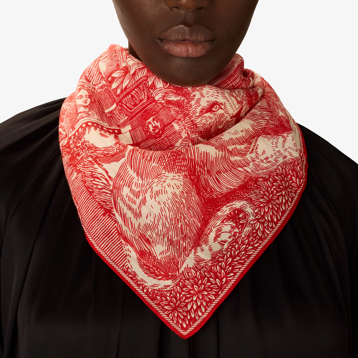 ACCESSORIES Piranesi Square Scarf in Red Inoui Editions