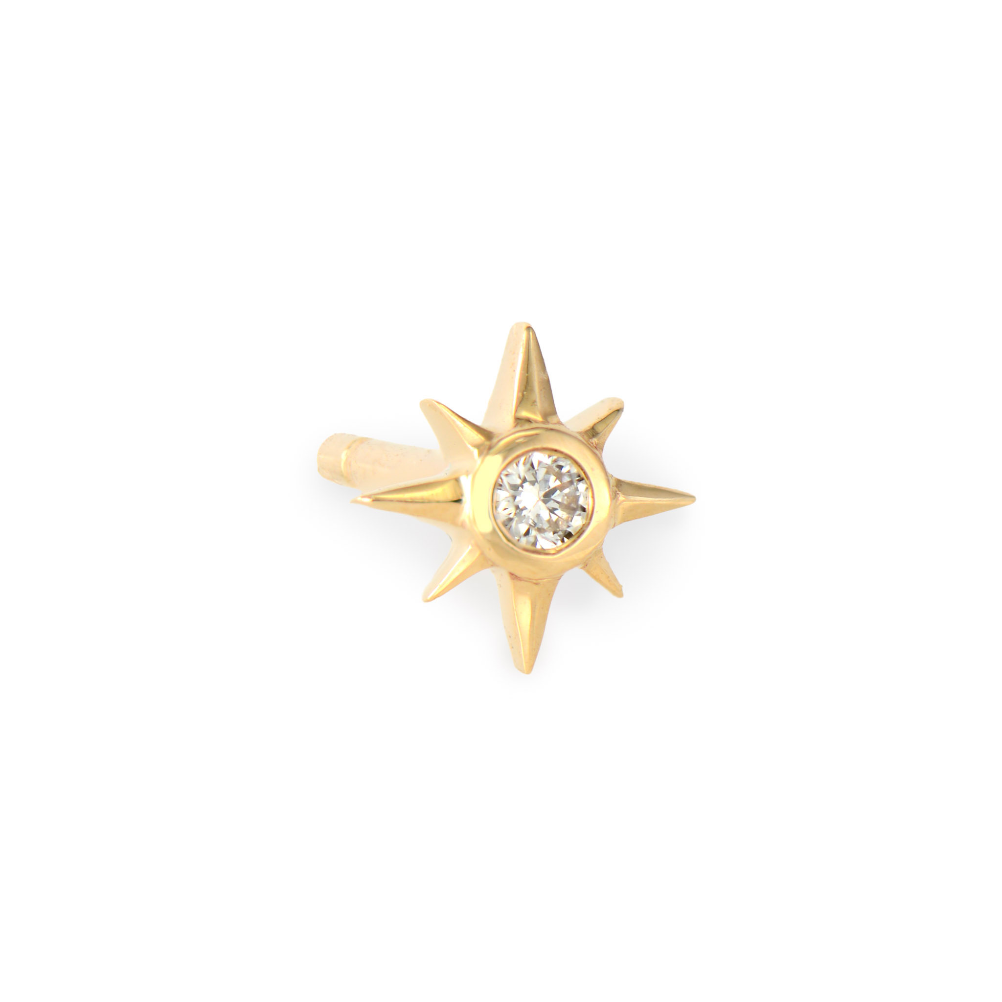 JEWELRY SINGLE TINY DIAMOND STAR STUD Three Stories Jewelry
