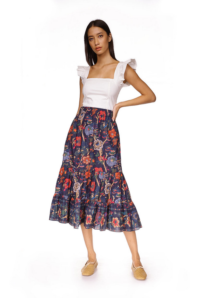 Skirts Cara Cara Chase Skirt in Evening Floral Cara Cara