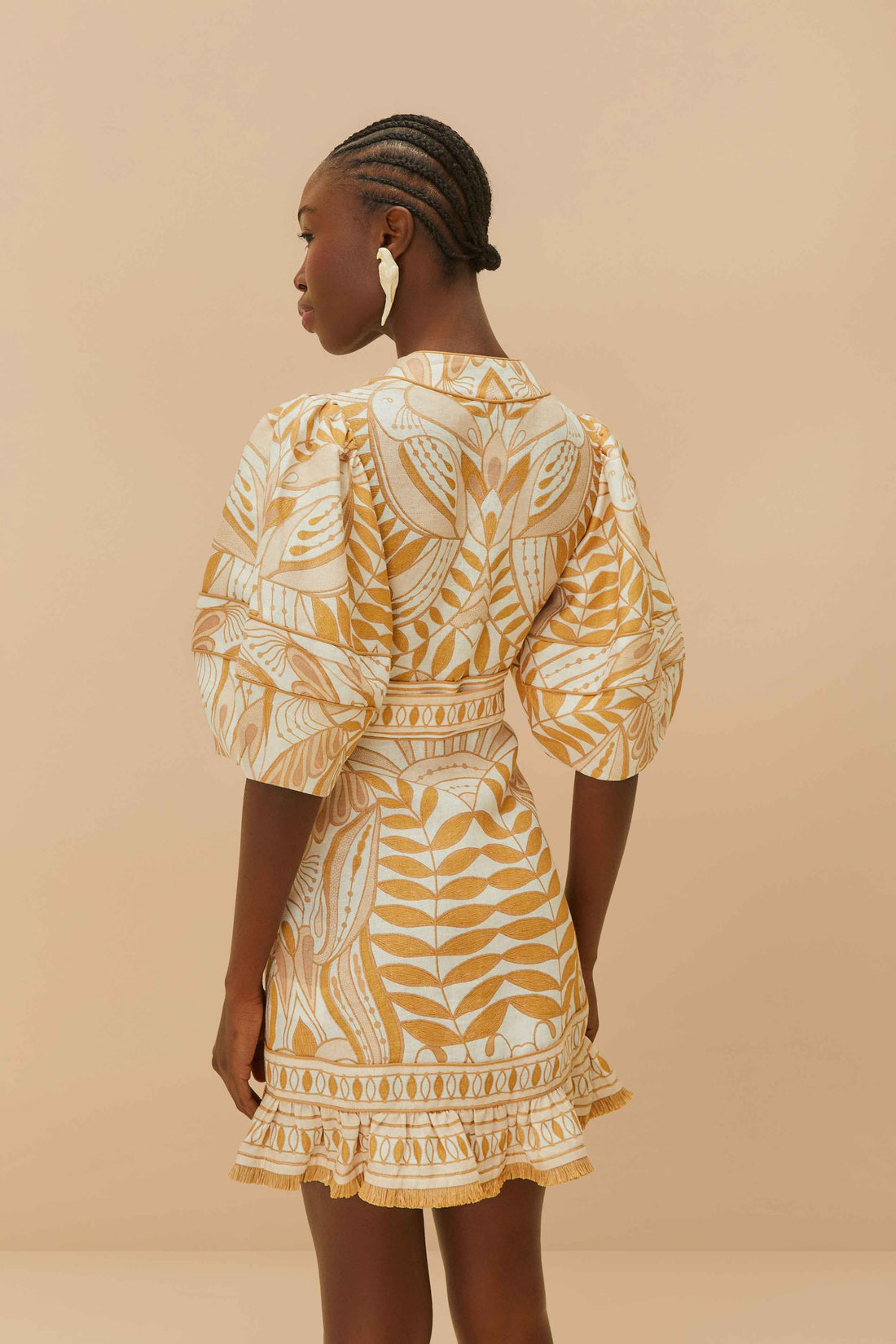 DRESSES/JUMPSUITS Lace Nature Mini Dress in Marigold Farm Rio