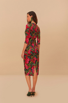 DRESSES/JUMPSUITS DREAM GARDEN RED JERSEY MIDI DRESS Farm Rio