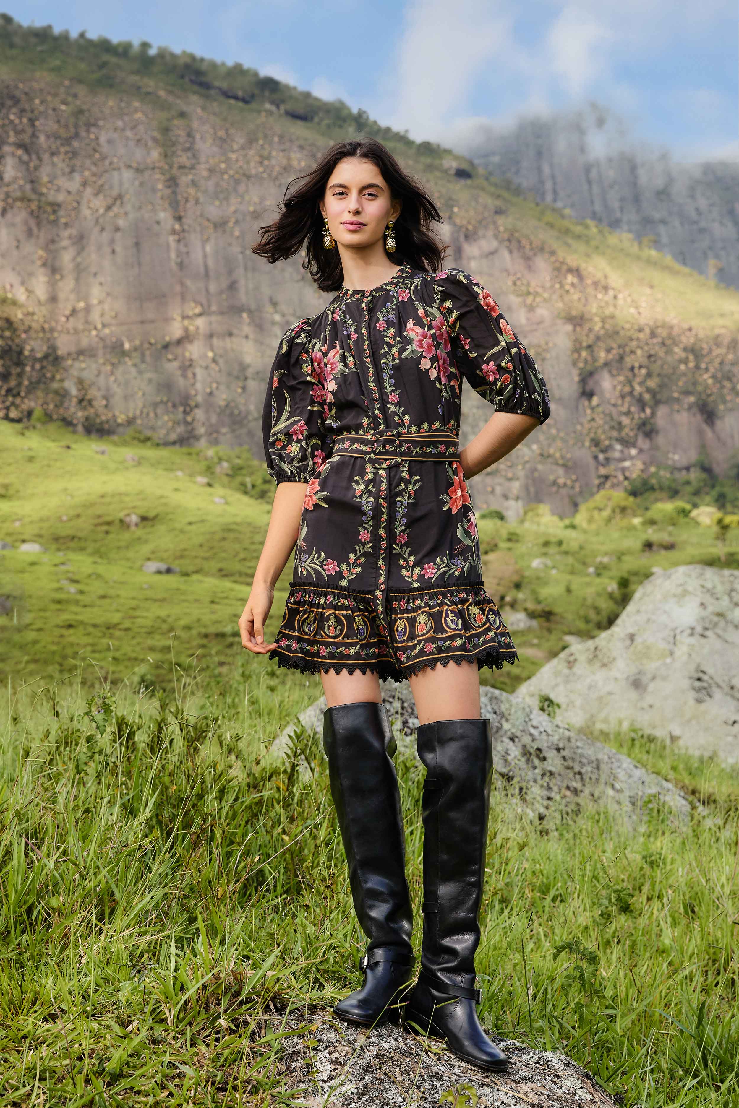 DRESSES/JUMPSUITS Belle Garden Mini Dress in Black Farm Rio