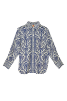 BLOUSES/SHIRTS/TOPS BLUE TROPICAL LINEN SHIRT Farm Rio
