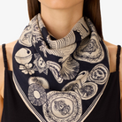 ACCESSORIES Octopus Square Scarf in Navy Inoui Editions
