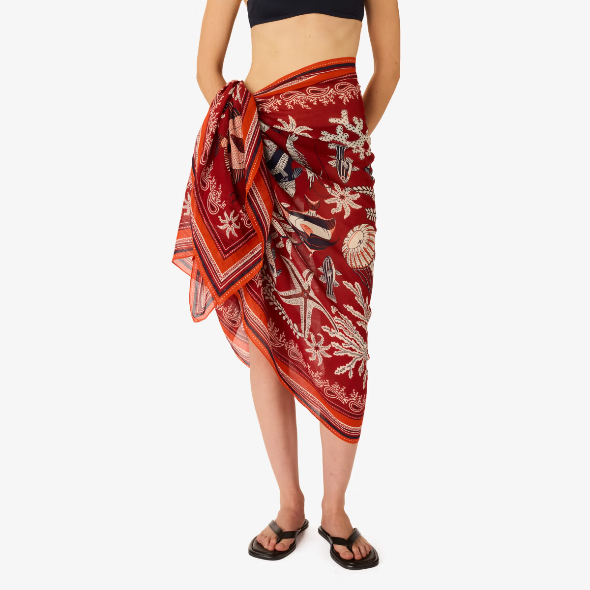 ACCESSORIES Neptune Scarf in Red Inoui Editions