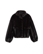 COATS/JACKET Iris Shaved Mink Bomber in Noir Multi Apparis
