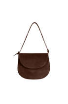 HANDBAGS Juliette Shoulder Bag in Chocolate Suede Lemiz