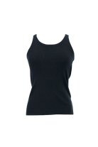 TEES/TANKS Ribbed Crew Neck Tank Top in Black CT Plage