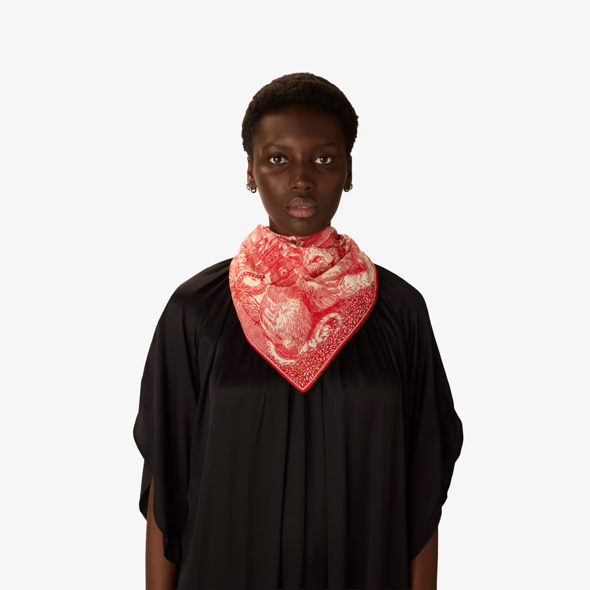 ACCESSORIES Piranesi Square Scarf in Red Inoui Editions