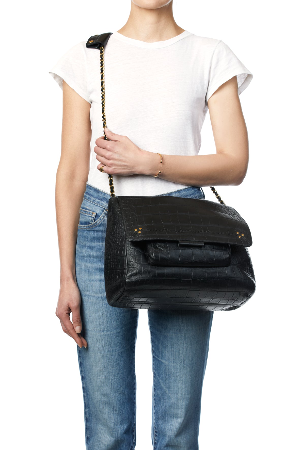 XL Lulu Bag in Noir Croco – Serafina