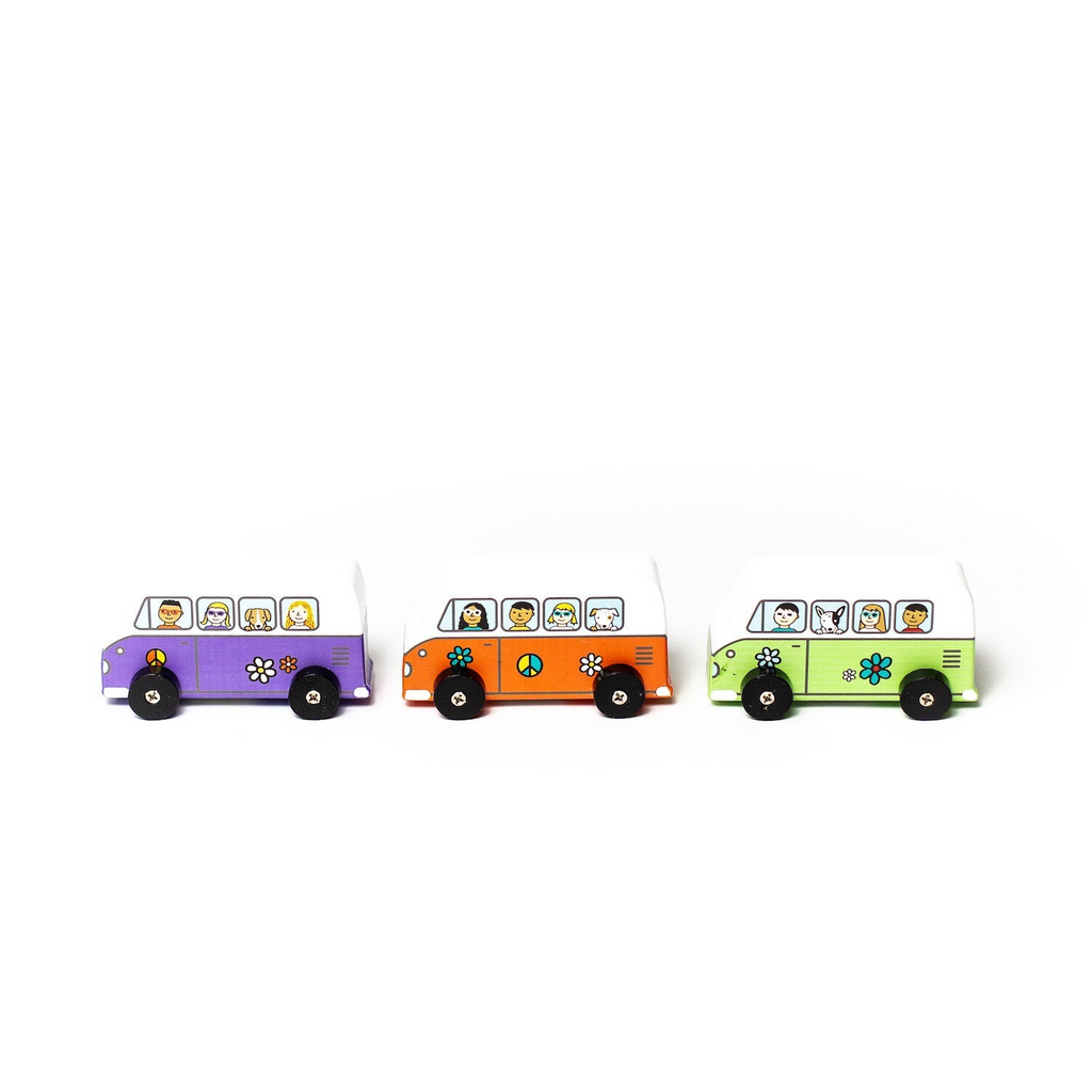 CHILDREN'S PLAY Love Bus Pullback Rollers JACK RABBIT CREATIONS, INC