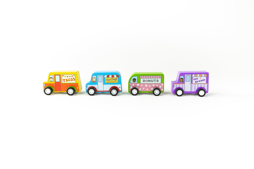 CHILDREN'S PLAY Food Trucks Pull Back Racers JACK RABBIT CREATIONS, INC