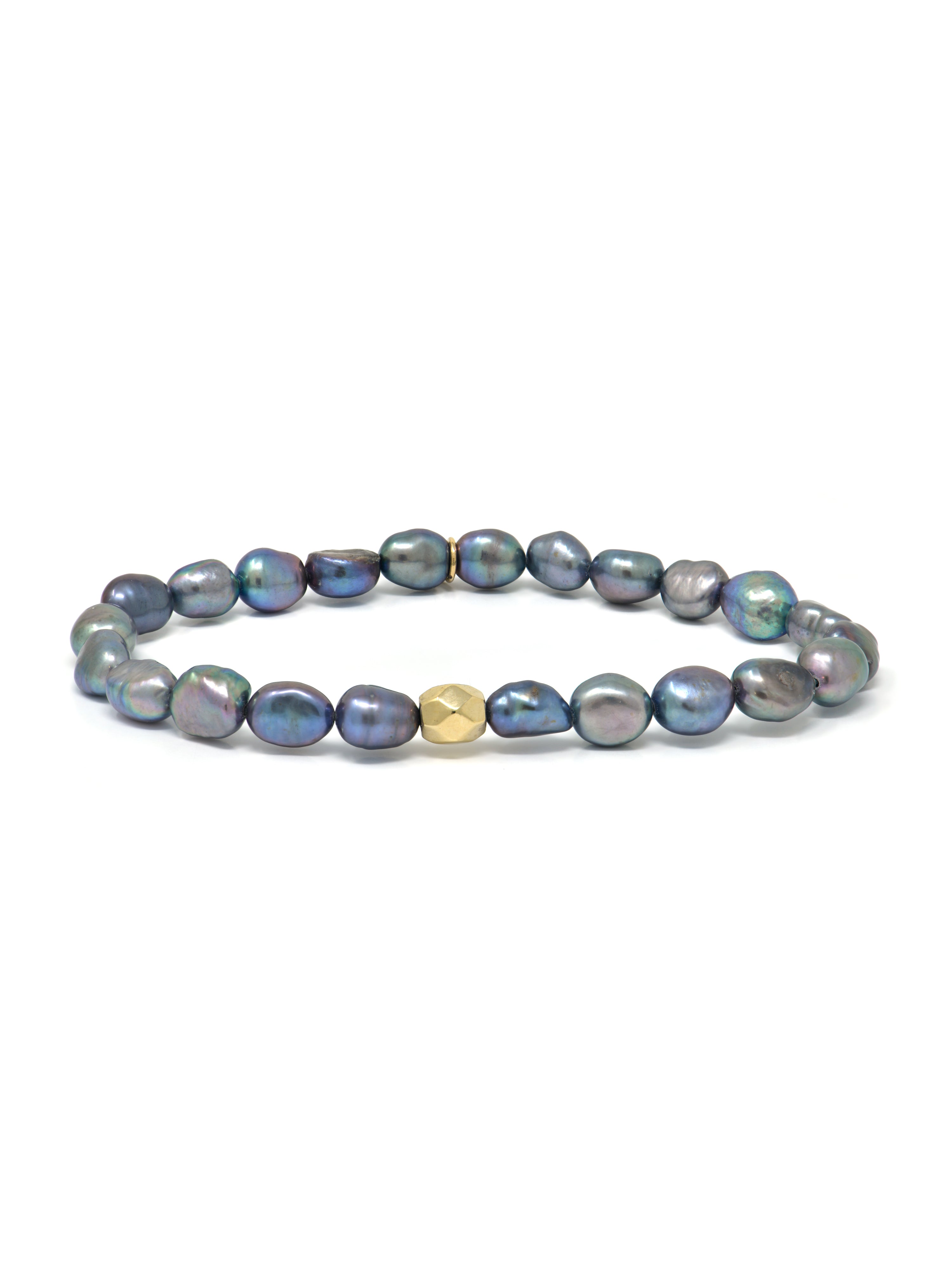 JEWELRY Baroque Keshi Grey Pearl 7-8MM Beaded Bracelet Anzie