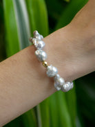 JEWELRY Baroque Grey Pearl 9.5-12MM Beaded Bracelet Anzie