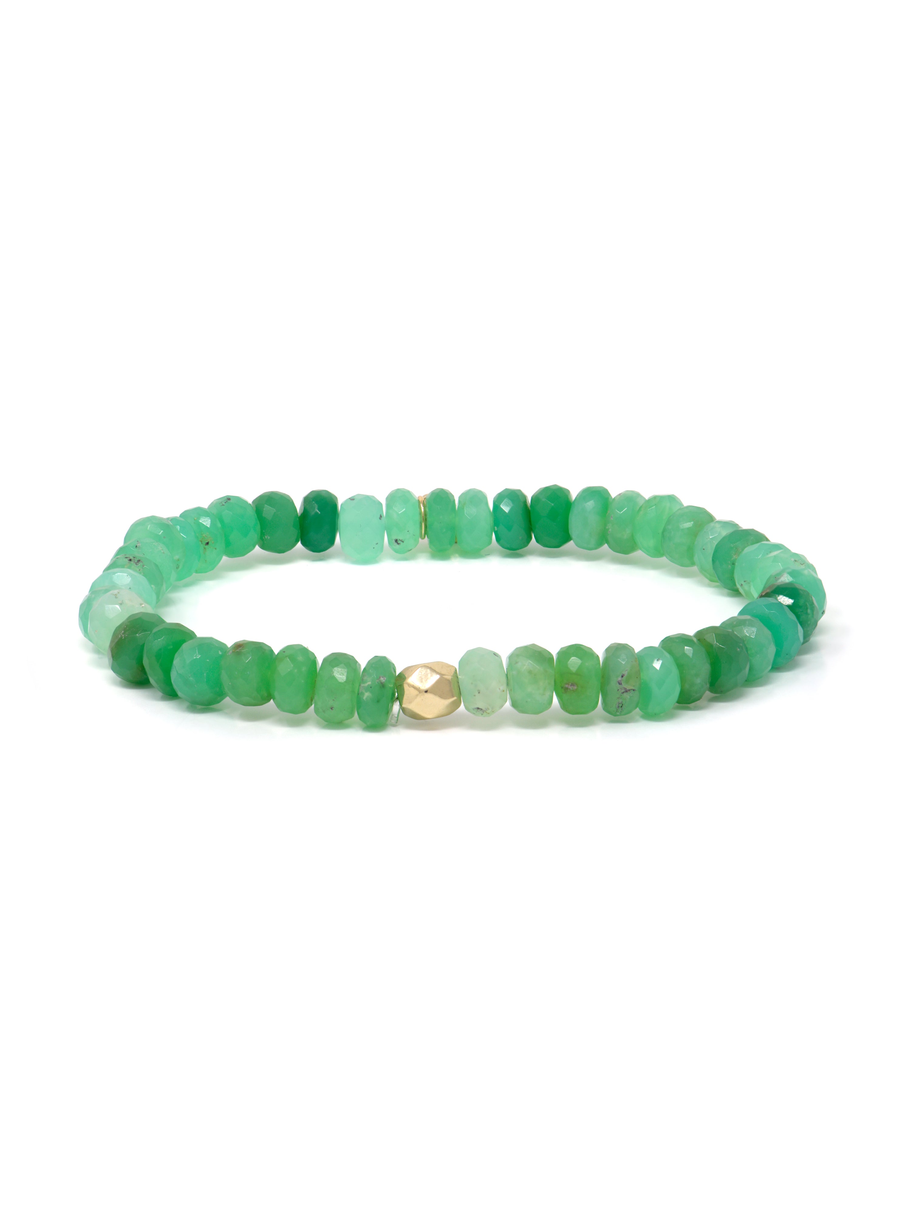 JEWELRY Faceted Chrysoprase Rondelle 6MM Beaded Bracelet Anzie