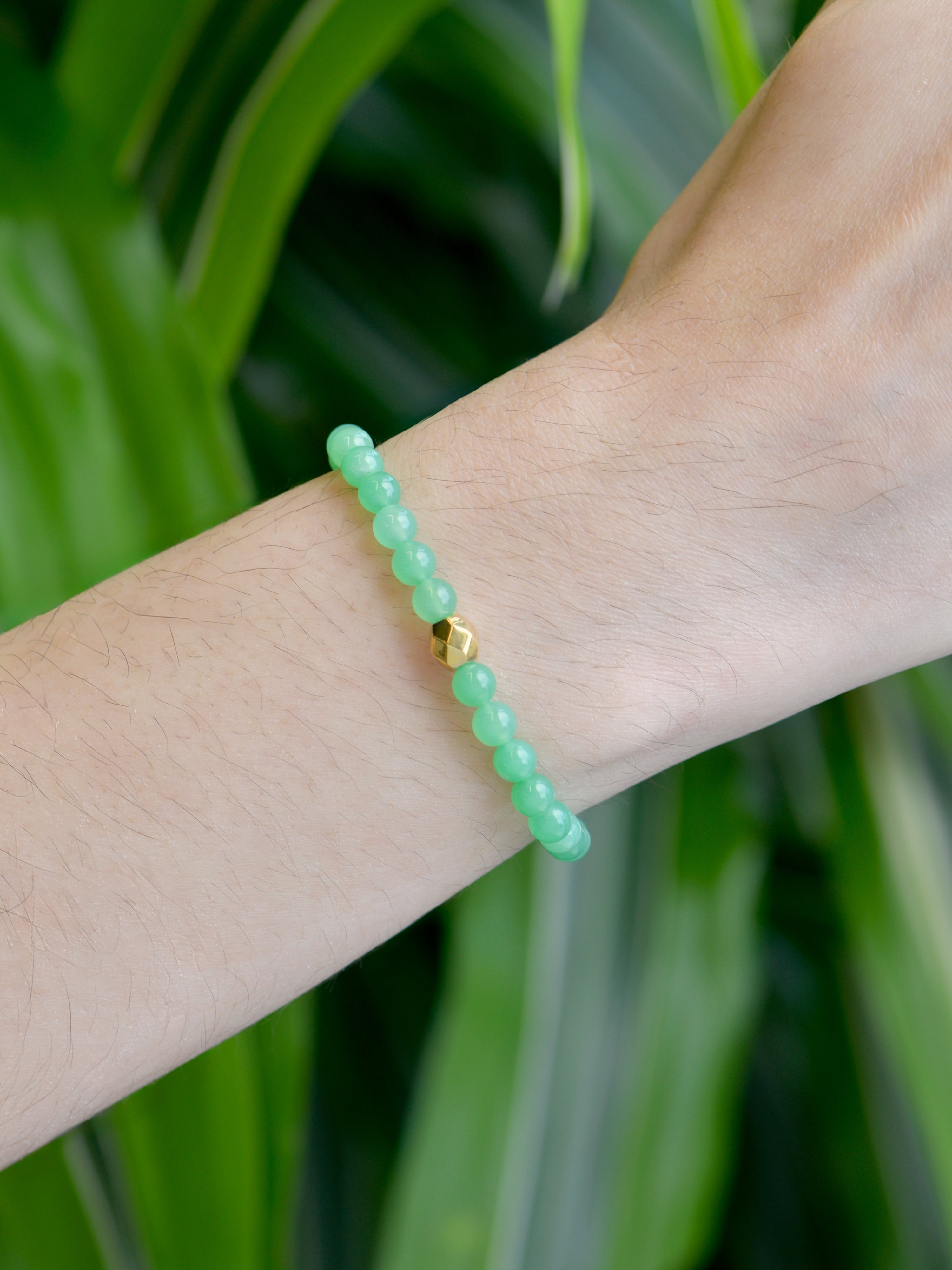 JEWELRY Chrysoprase 4MM Beaded Bracelet Anzie