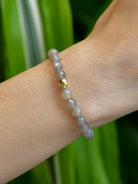 JEWELRY Grey Agate 6MM Beaded Bracelet Anzie