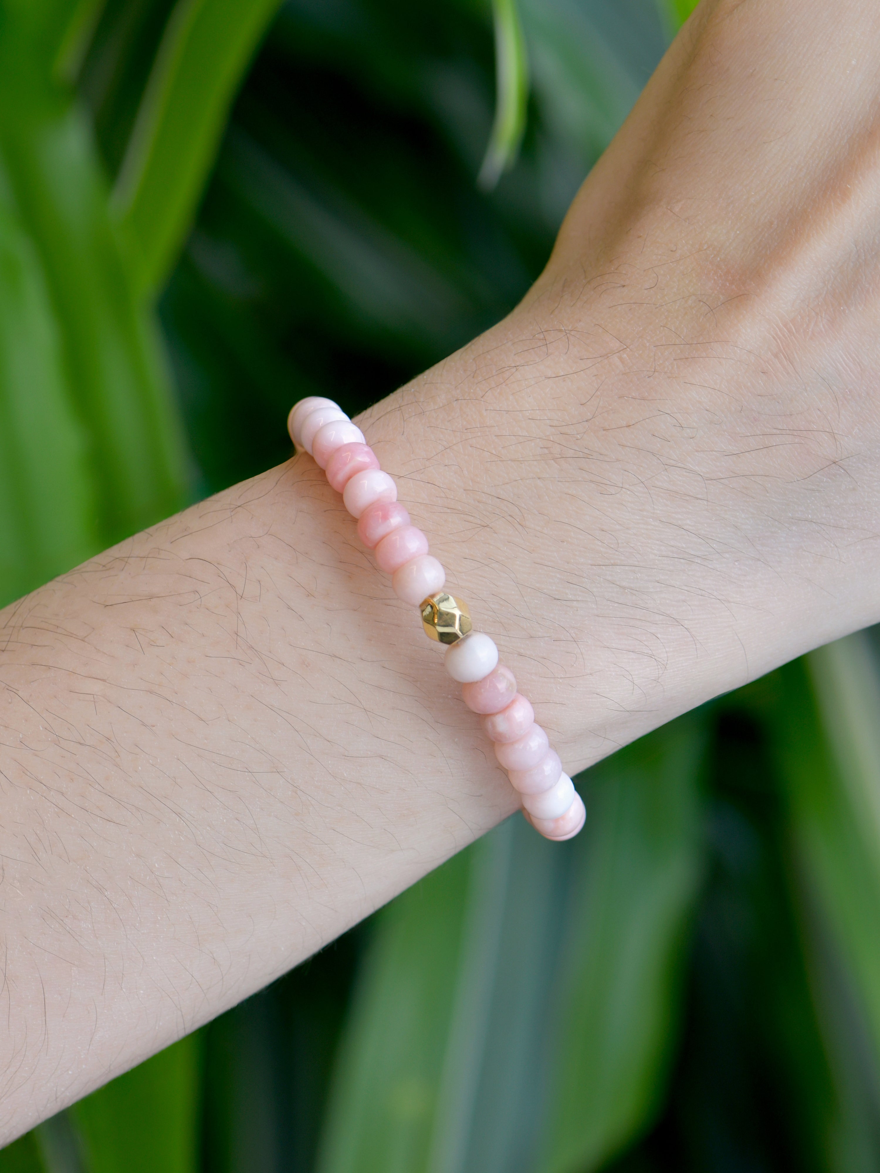 JEWELRY Pink Opal 6MM Beaded Bracelet Anzie