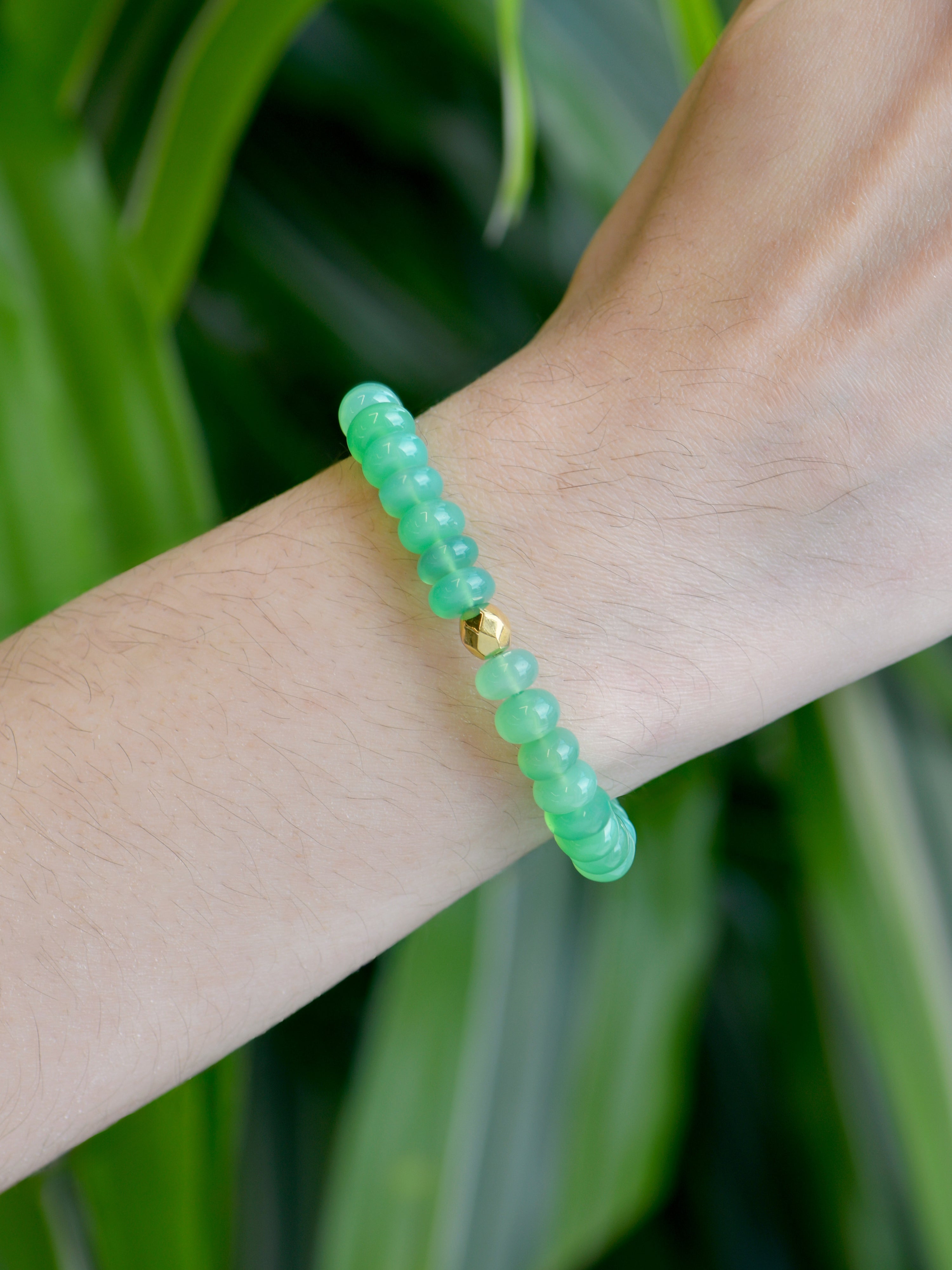 JEWELRY Chryoprase 6-7MM Beaded Bracelet Anzie