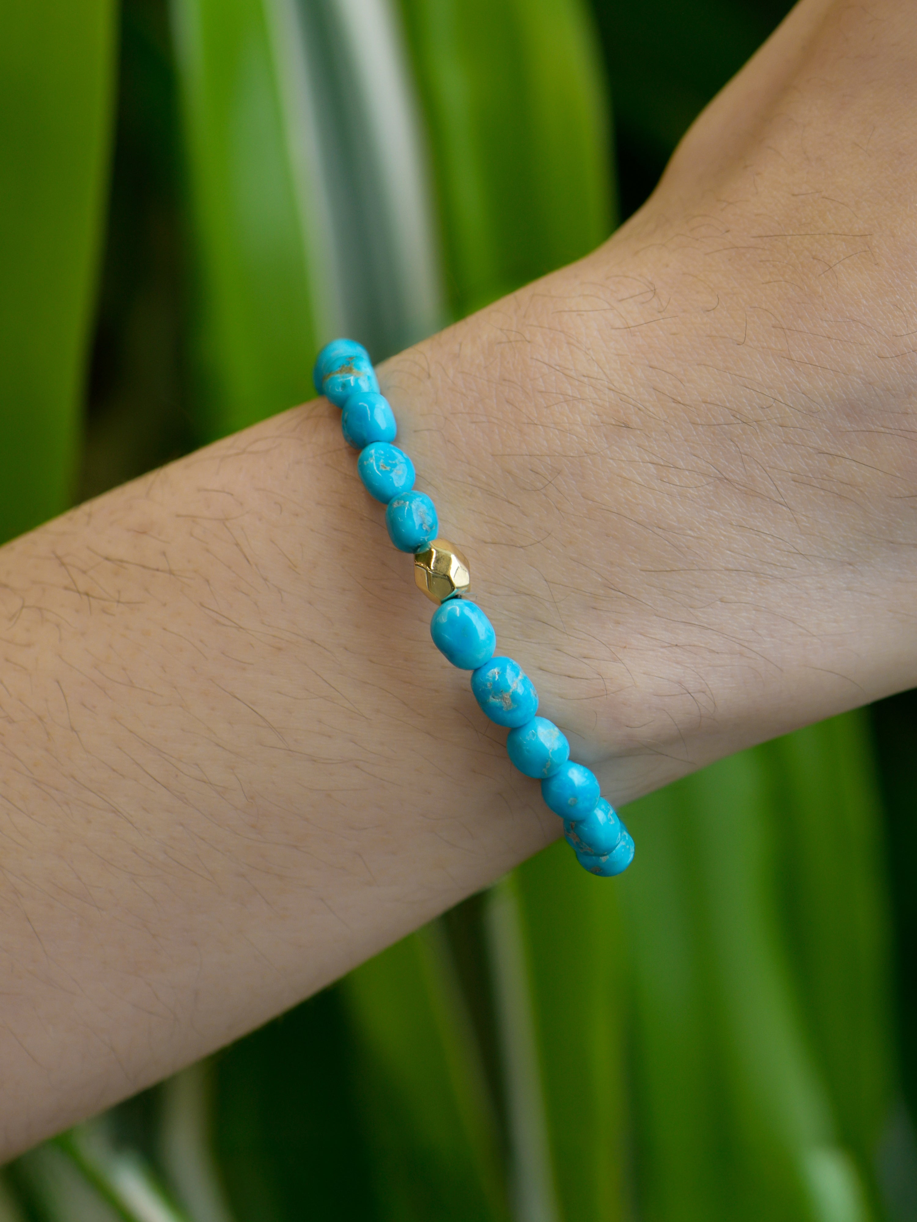 JEWELRY Sleeping Beauty Turquoise 4-5MM Beaded Bracelet Anzie