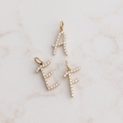 JEWELRY 14K YG DIAMOND SCRIPT INITIAL CHARM "M" EF Collection