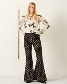 BLOUSES/SHIRTS/TOPS Artemis Black Tie Shirt in Off-White Alix of Bohemia