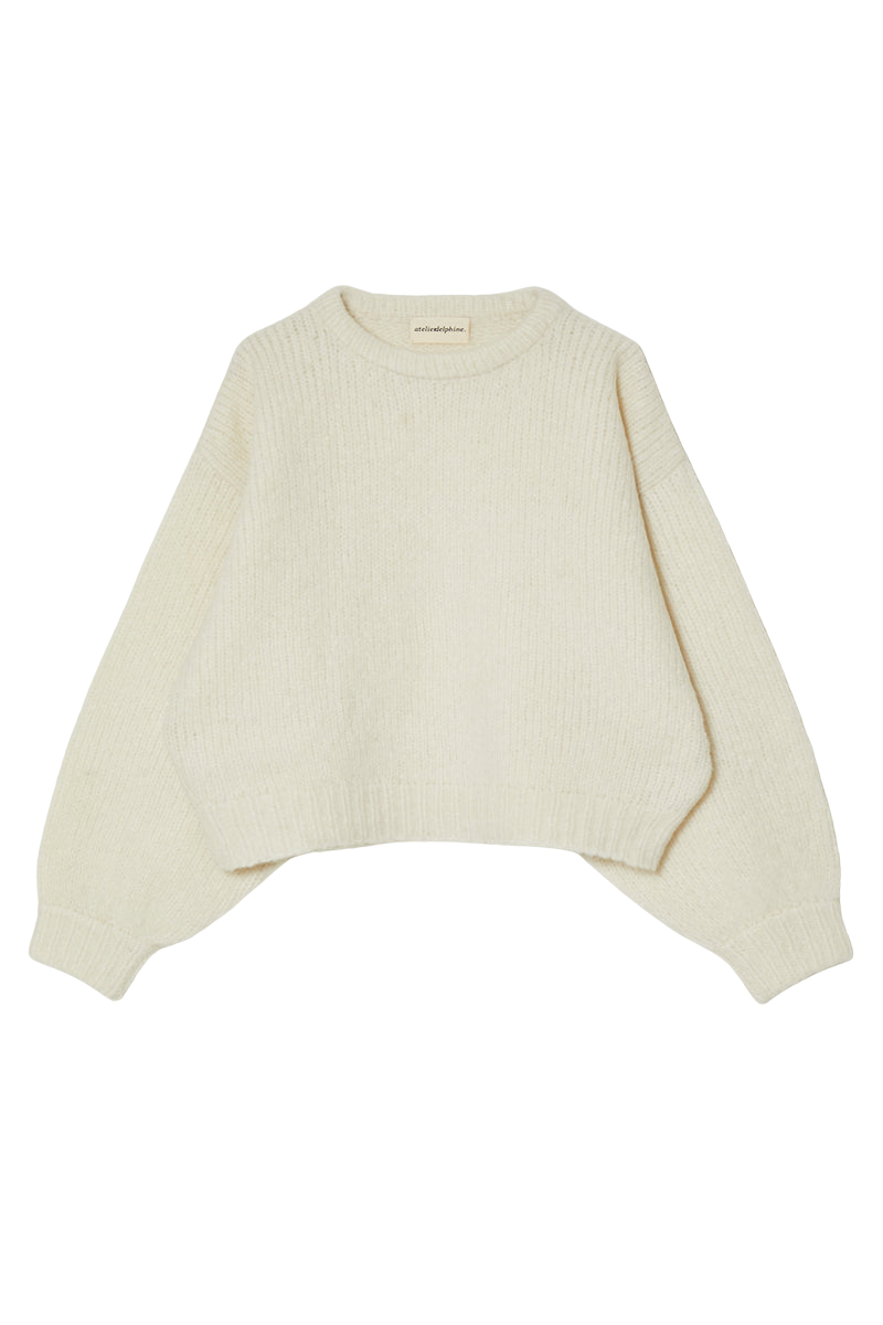 SWEATERS Balloon Sleeve Sweater in Cream Atelier Delphine