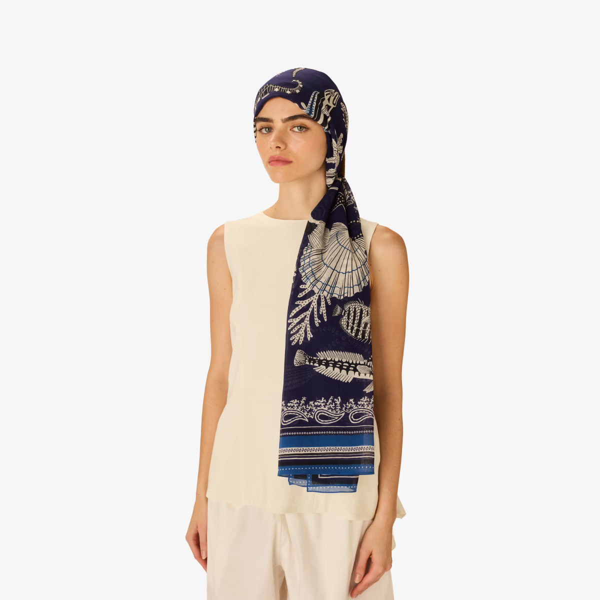 ACCESSORIES Neptune Scarf in Navy Inoui Editions