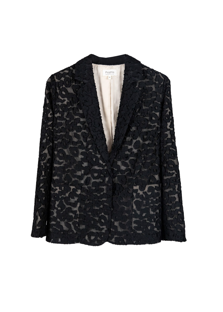 COATS/JACKET Leopard Print Blazer in Black Psophia