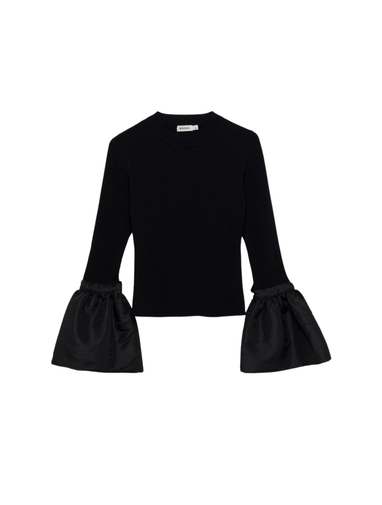 Tops Simkhai Agata Bell Sleeve Top in Black Simkhai
