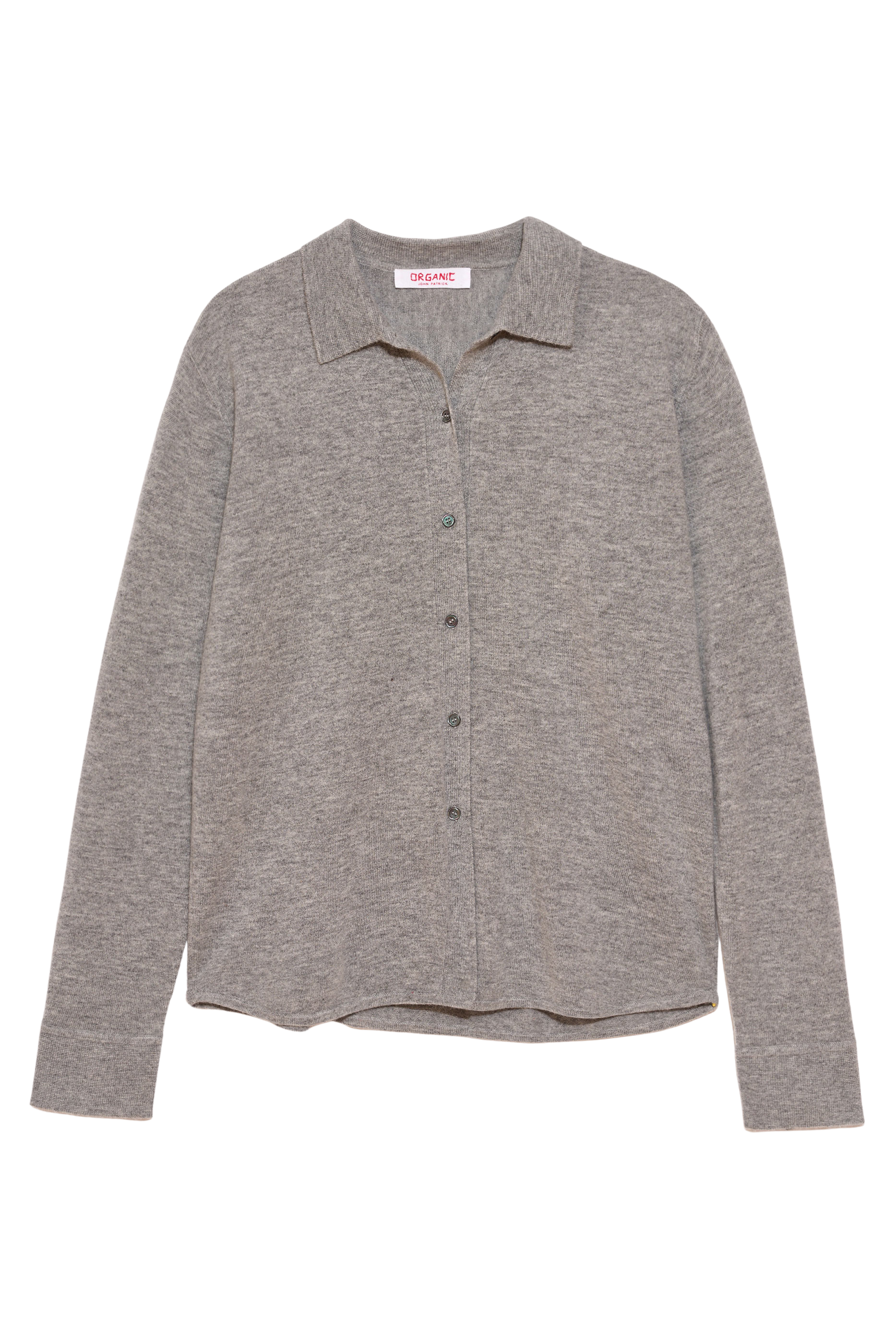 SWEATERS Button Up Shirt in Grey Melange Organic by John Patrick