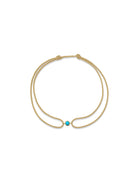 JEWELRY Amie Charm Cabochon Turquoise Silk Cord Bracelet in Beige Anzie