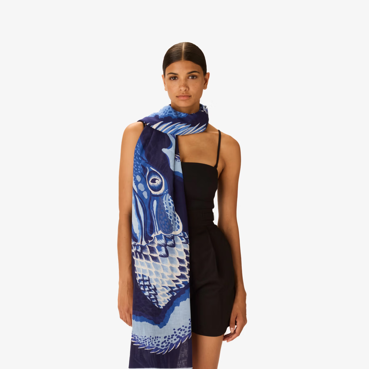 ACCESSORIES Croco Scarf in Navy Inoui Editions