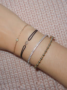 JEWELRY Diamond Evil Eye Lash Silk Cord Bracelet in Black Anzie