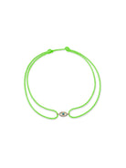 JEWELRY Pave Diamond & Turquoise Evil Eye Silk Cord Bracelet in Green Anzie