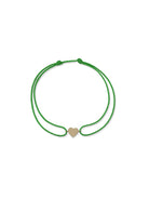 JEWELRY Large Gold Heart Silk Cord Bracelet in Green Anzie