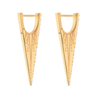 JEWELRY ELONGATED DIAMOND "V" HOOP EARRING PAIR in yellow gold Three Stories Jewelry