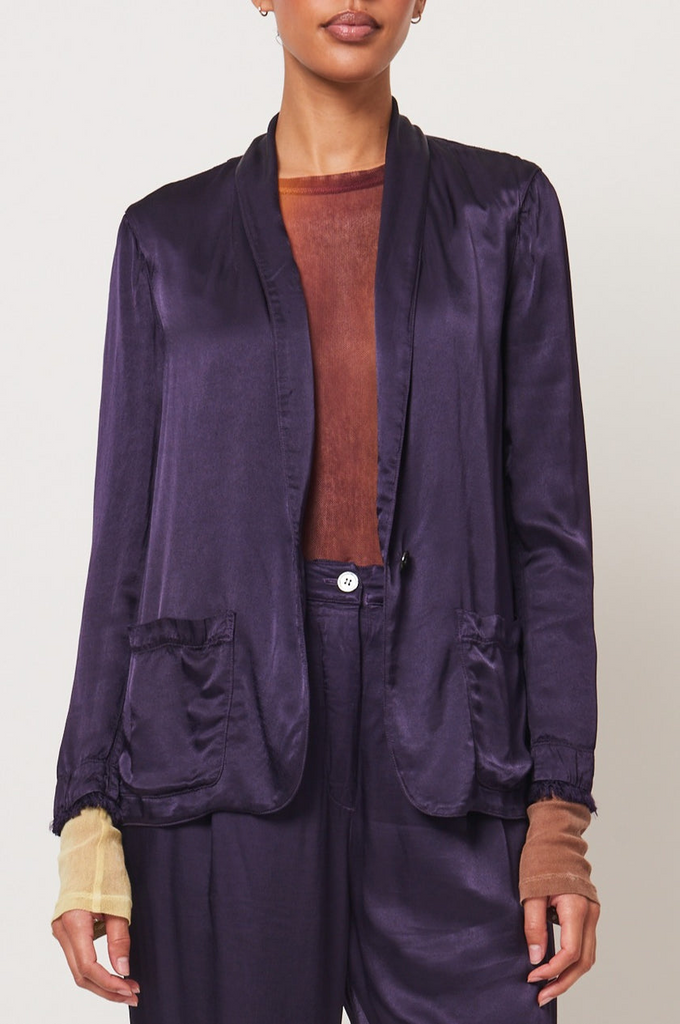 Jackets Raquel Allegra Jai Jacket in Dark Eggplant Raquel Allegra