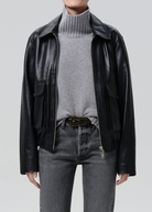 COATS/JACKET Zip Front Bomber Jacket in Black Citizens of Humanity