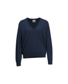 SWEATERS Cashmere V-Neck Sweater in Deep Navy Allude