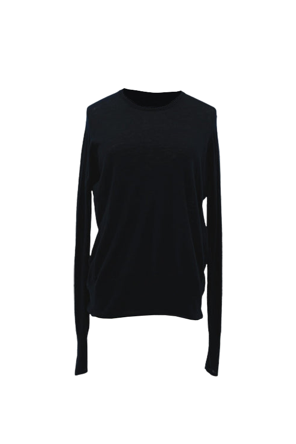 SWEATERS Long Sleeve Crewneck in Black CT Plage