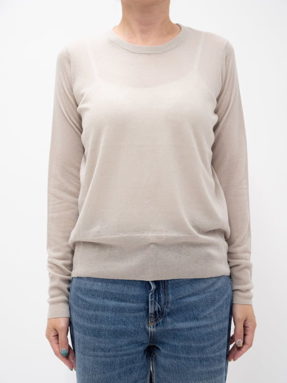 SWEATERS Long Sleeve Crewneck in Charcoal Grey CT Plage