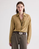 BLOUSES/SHIRTS/TOPS Something Borrowed Shirt in Kelp TWP