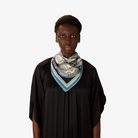 ACCESSORIES Cotton Chance Square Scarf in Navy Inoui Editions