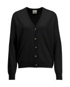 SWEATERS Cashmere V-Neck Cardigan in Noir Allude